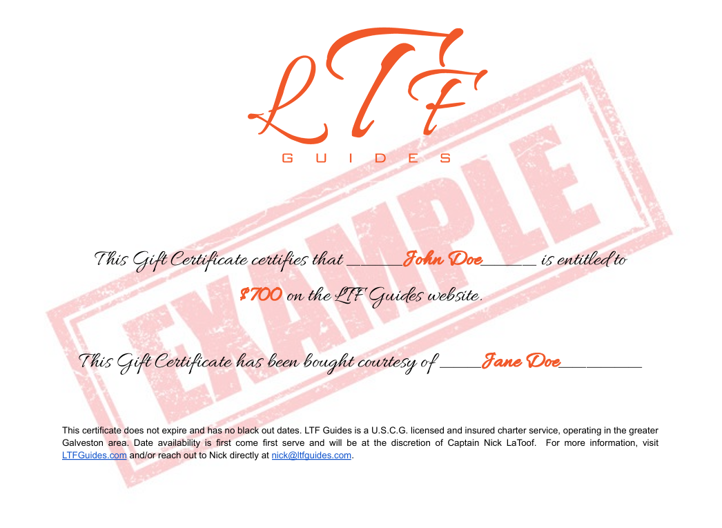 LTF Guides Gift Certificate